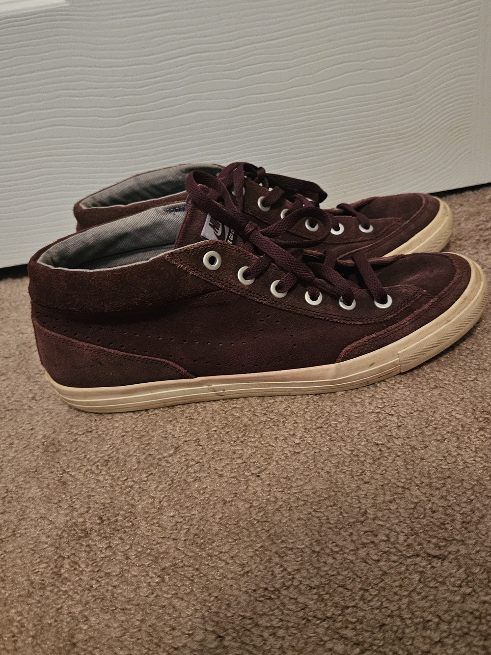 Nike Burgundy Suede Mid-Top Sneakers
